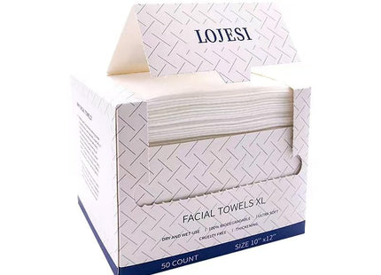 LOJESI XL Disposable Facial Towels 25 x 25cm Biodegradable 50 Pack