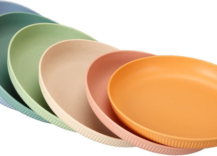 CSYY 6pc 9 Inch Unbreakable Deep Dinner Plates – Colourful