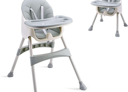 Adjustable Baby High Chair Grey Green – Booster Seat with Double Tray - Used