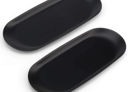 Hioph 2‑Pack Black Stainless Steel Serving Trays – 9" for Tea, Coffee & Snacks