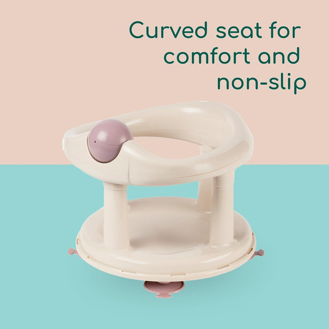 Bebeconfort 360° Swivel Bath Seat – Beige (6–12 Months) Child Bath Support Seat