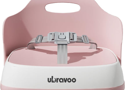 UBRAVOO Portable Booster Seat Pink – Travel Baby Dining Chair with Harness