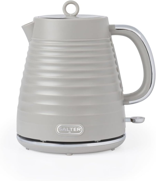 Salter Ripple Rapid Boil Kettle – 1.7L Electric 3kW Kettle, Taupe Textured Design