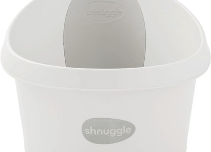 Shnuggle Toddler Bath Tub White & Light Grey, Spacious Non-Slip Bath with Foam Backrest