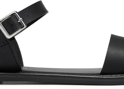 DREAM PAIRS Women's Open Toe Flat Sandals UK Size 7 – All Black