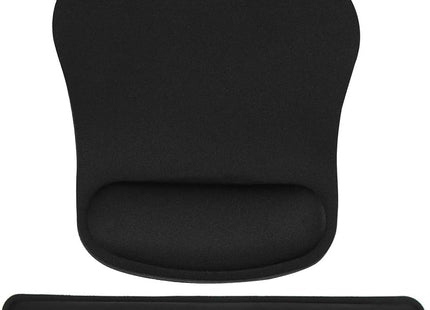 TECKNET Memory Foam Wrist Rest Set – Ergonomic Keyboard & Mouse Support Pad Black