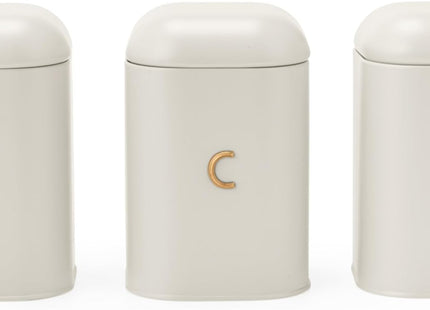 Salter Pebble 3 Piece Canister Set – Tea Coffee Sugar Storage, Stone