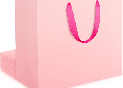 EUSOAR Large Pink Gift Bags with Fabric Handles, Gift Bags for Presents – 9 Pack