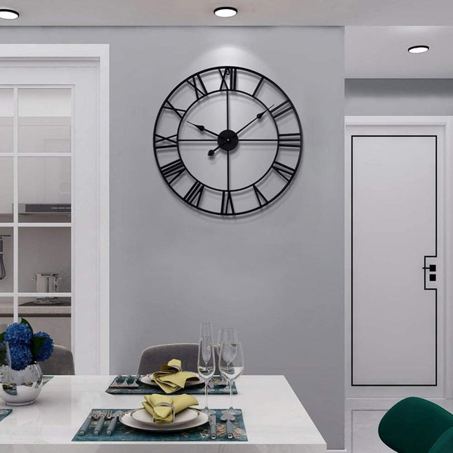 HAITANG Vintage Large Wall Clock 47cm – Silent Non-Ticking Numeral Clock