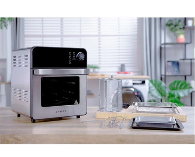 Linea AFS29T 14.5L Digital Air Fryer Oven with Rotisserie & Accessories 1600W Silver