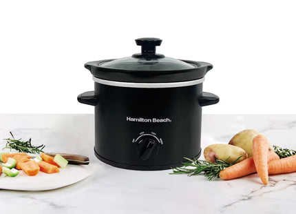 Hamilton Beach 1.8L Mini Slow Cooker, 90W Compact Cooker Black