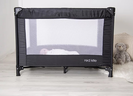 Red Kite Sleep Tight Travel Cot – Lightweight, Compact & Easy-Fold, Black