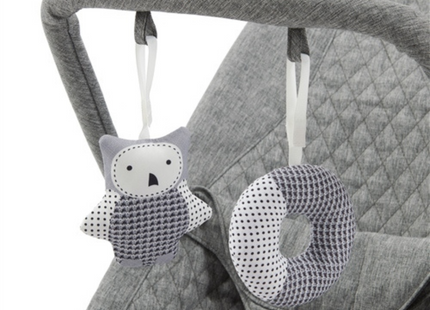 Babylo Gravity Baby Bouncer – 3-Position Recline, Foldable & Toy Bar, Grey