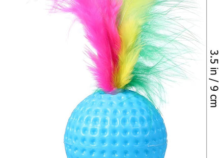 POPETPOP Feather Cat Ball Toy Set – 24 Pack Interactive Kitten Toys