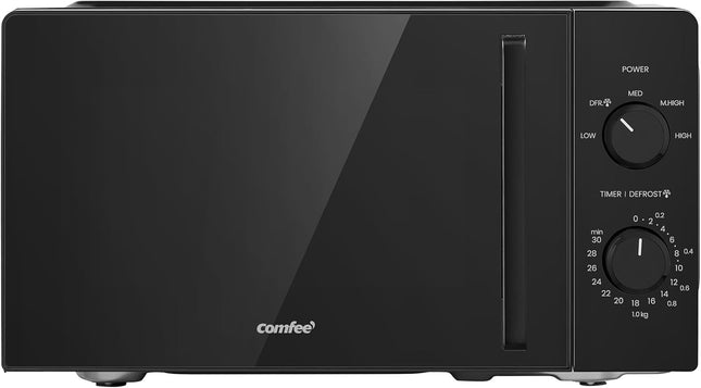 COMFEE' 20L Compact Solo Microwave 700W with Inverter & 5 Power Levels – Black