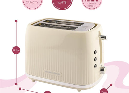 Hamilton Beach Miami 2 Slice Toaster 800W Wide Slots, Sand Beige - HB1420S