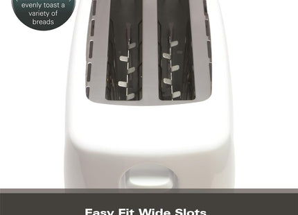 Hamilton Beach Essentials 2 Slice Toaster 650W, Wide Slots, HB1116W – White