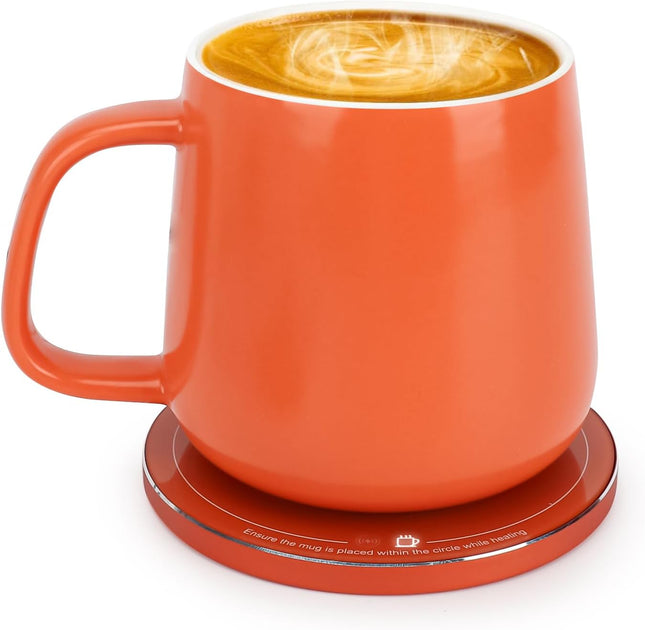 Kazumi Self-Heating Ceramic Mug – 130°F Smart Cup with 15W Wireless Charger