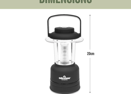 Milestone Camping 52560 12 LED Lantern with Compass & Dimmer – Black