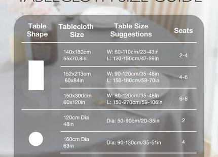 SPRICA Round Jacquard Tablecloth 200cm Water Resistant Heavyweight Polyester Black