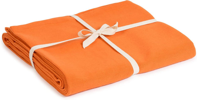 Yoga Studio Organic Cotton Yoga Blanket – Saffron Handwoven Meditation & Support Blanket