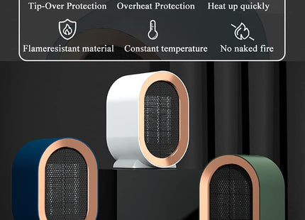 Warmool Portable PTC Ceramic Heater – Quiet Desktop Electric Fan Heater Blue