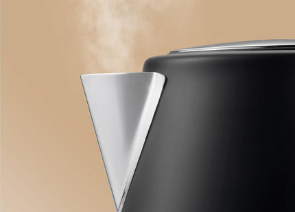 VonShef Fika Electric Kettle – 1.7L Rapid Boil 3000W, Black Nordic Design