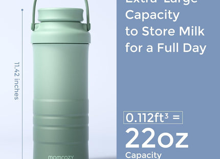 Momcozy Portable Breast Milk Cooler 24H 650ml with 2 Bottles – Green