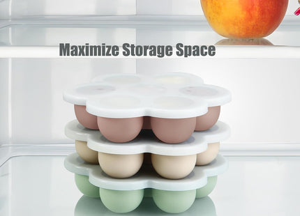 PandaEar Baby Food Freezer Trays Set of 3 with Lids – 21 Silicone Pods