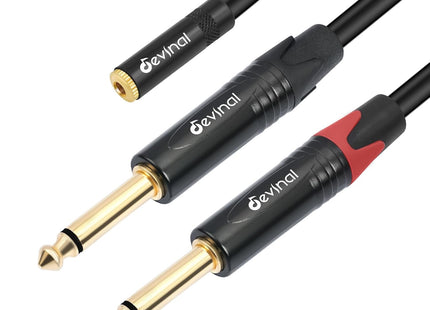 Devinal 3.5mm TRS to Dual 1/4" TS Y Splitter Audio Cable 1ft