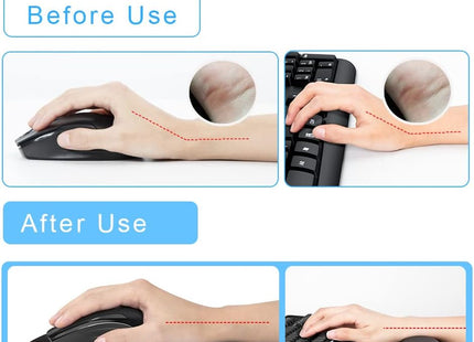 TECKNET Memory Foam Wrist Rest Set – Ergonomic Keyboard & Mouse Support Pad Black