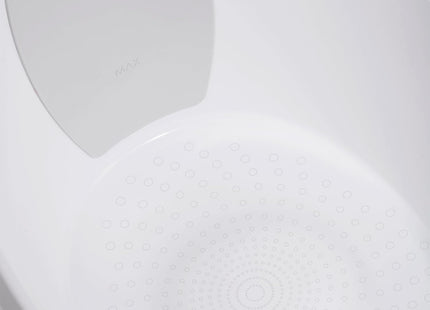 Shnuggle Toddler Bath Tub White & Light Grey, Spacious Non-Slip Bath with Foam Backrest