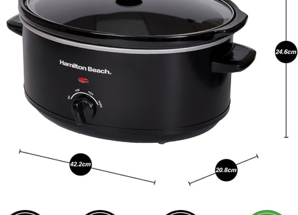 Hamilton Beach Family Favourite 6.5L Slow Cooker, HBSC070B - Black
