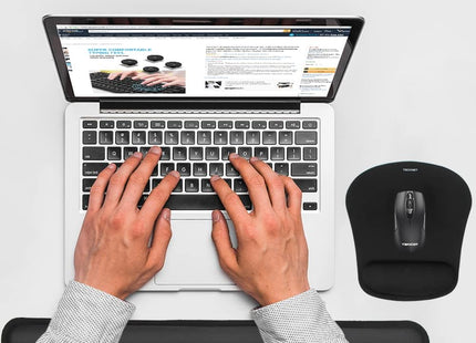 TECKNET Memory Foam Wrist Rest Set – Ergonomic Keyboard & Mouse Support Pad Black