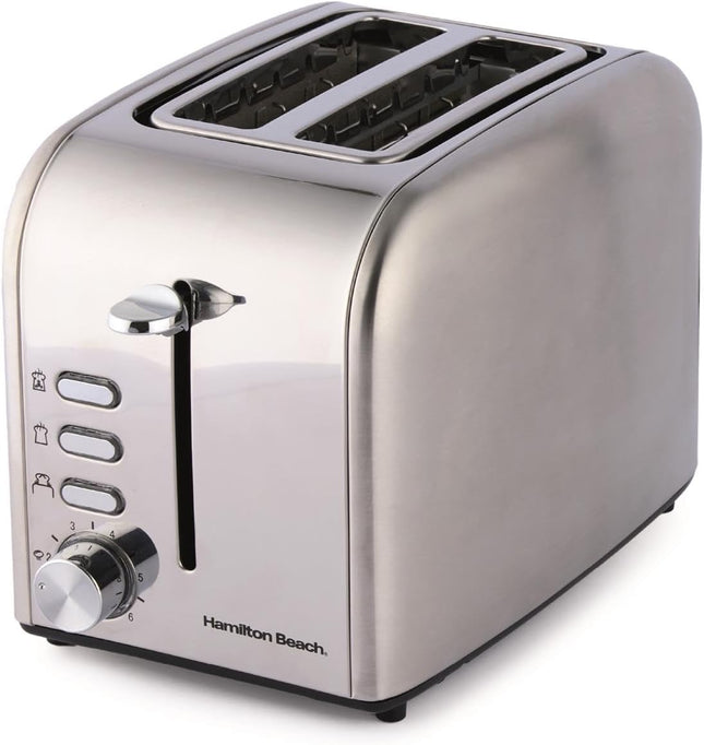 Hamilton Beach Rise 2 Slice Toaster 850W, HB1718B2 – Brushed & Polished, Stainless