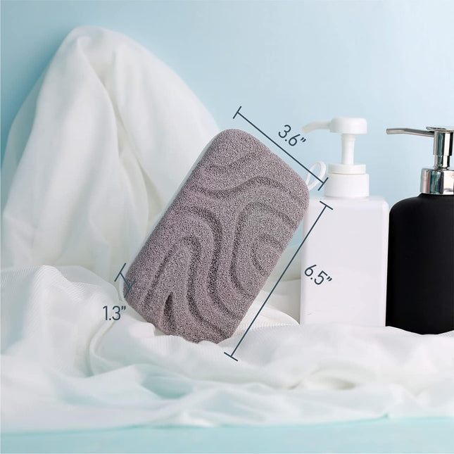 myHomeBody Dual-Texture Exfoliating Shower Sponge 2 Pack – Grey & White