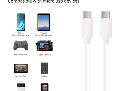 QIANRENON 4-in-1 Micro USB B Data & Charging Cable 1.5M – White