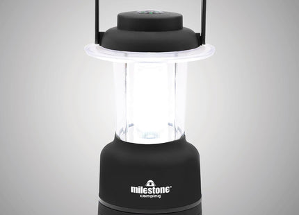 Milestone Camping 52560 12 LED Lantern with Compass & Dimmer – Black