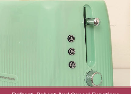 Hamilton Beach Miami 2 Slice Toaster 800W, Wide Slots, HB1420M – Mojito Mint