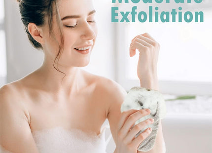 myHomeBody Dual-Texture Exfoliating Shower Sponge 2 Pack – Grey & White
