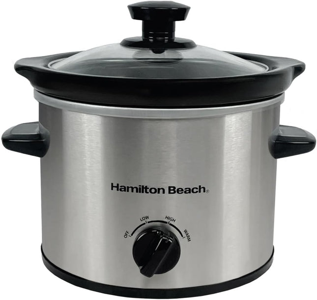 Hamilton Beach 1.8L Mini Slow Cooker, 90W Compact Cooker, HBSC020S - Silver