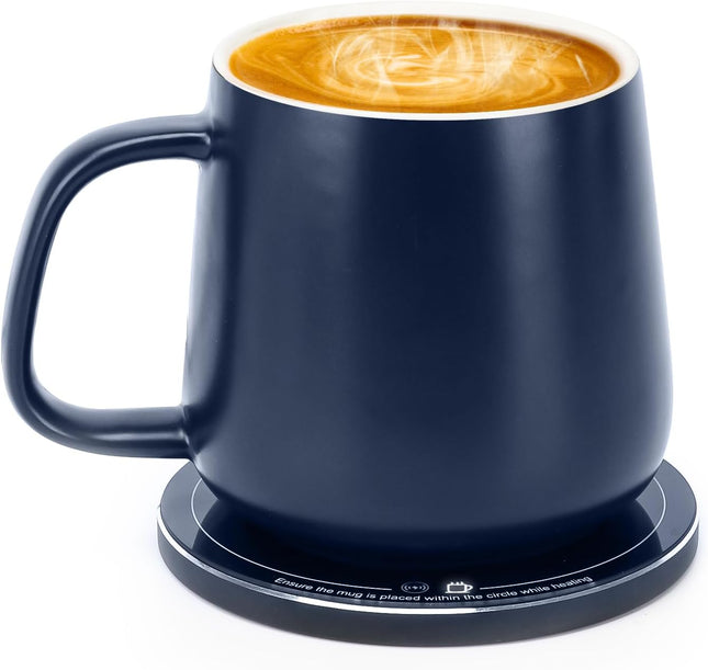 Kazumi Self-Heating Ceramic Mug – 130°F Smart Cup with 15W Wireless Charger