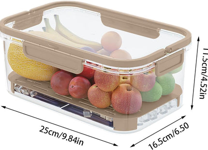Fridge Food Storage Container with Filter & Handle – Light Coffee