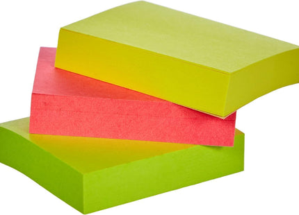Post-it Notes – Assorted Neon Colours, 38mm x 51mm (3 Pads, 100 Sheets Each)