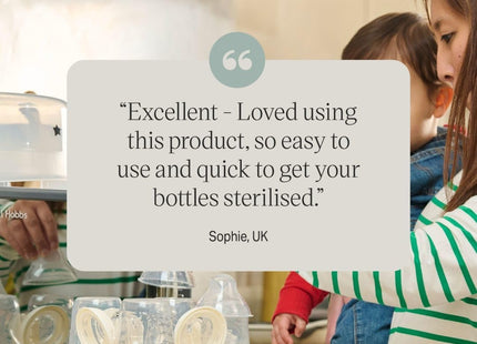 Tommee Tippee Microwave Steam Baby Bottle Steriliser – 4-Minute Cycle, Holds 4 Bottles