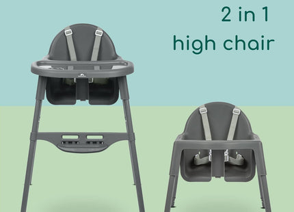 Bebeconfort Meely 2-in-1 Baby High Chair Dark Grey Feeding Chair, 6 Months – 3 Years