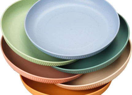 CSYY 6pc 9 Inch Unbreakable Deep Dinner Plates – Colourful