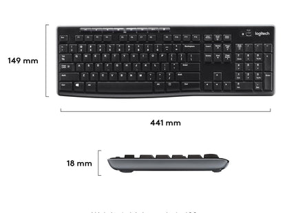 Logitech MK270 Wireless Keyboard and Mouse Combo – UK QWERTY Full Size Set