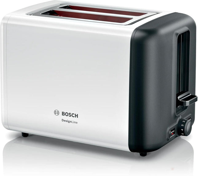 Bosch DesignLine TAT3P421GB 2-Slice Stainless Steel Toaster White 970W