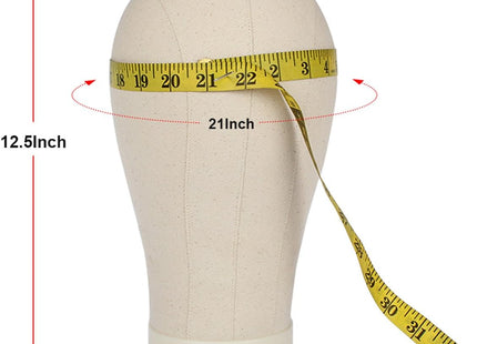 22 Inch Canvas Wig Head with Clamp Stand & Styling Accessories